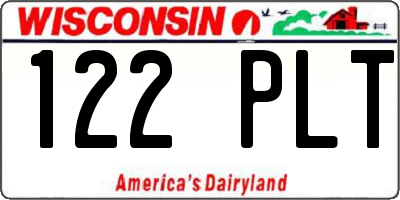 WI license plate 122PLT