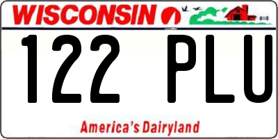 WI license plate 122PLU