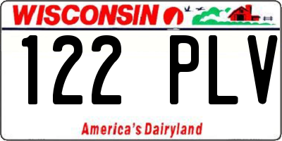WI license plate 122PLV