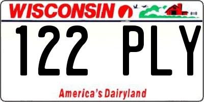 WI license plate 122PLY