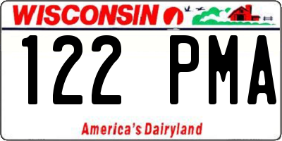 WI license plate 122PMA