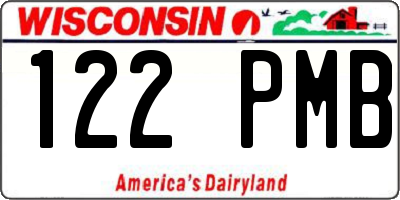WI license plate 122PMB