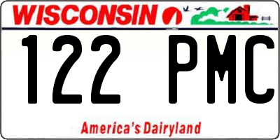 WI license plate 122PMC