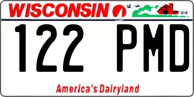 WI license plate 122PMD