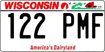 WI license plate 122PMF