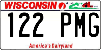 WI license plate 122PMG