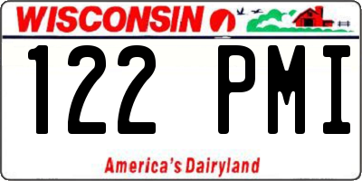 WI license plate 122PMI