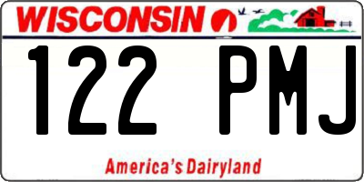 WI license plate 122PMJ
