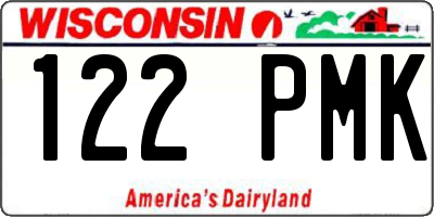 WI license plate 122PMK