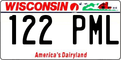 WI license plate 122PML