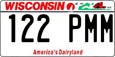 WI license plate 122PMM