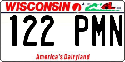 WI license plate 122PMN