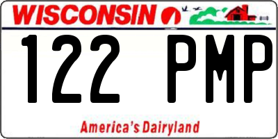 WI license plate 122PMP