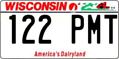 WI license plate 122PMT