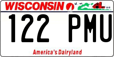 WI license plate 122PMU