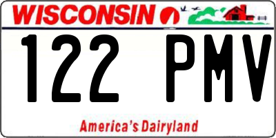 WI license plate 122PMV