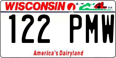 WI license plate 122PMW