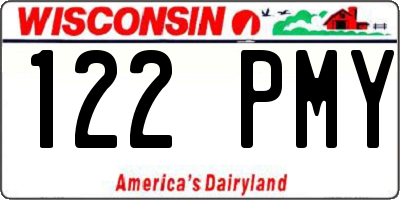 WI license plate 122PMY
