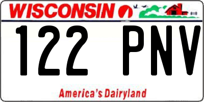 WI license plate 122PNV