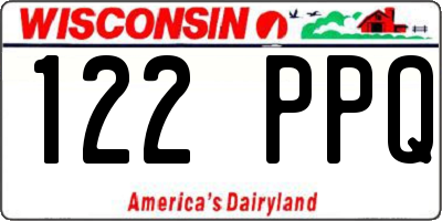 WI license plate 122PPQ