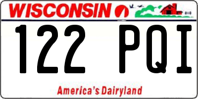 WI license plate 122PQI