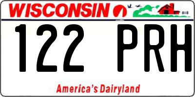 WI license plate 122PRH