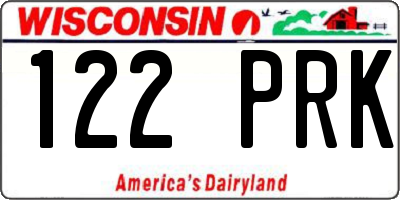 WI license plate 122PRK