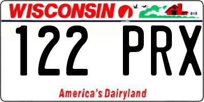 WI license plate 122PRX