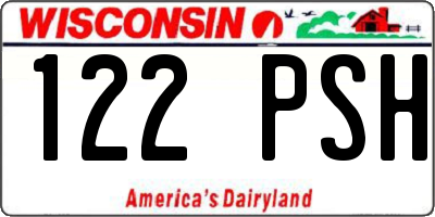 WI license plate 122PSH