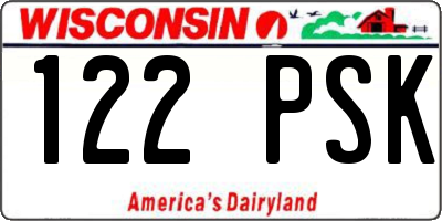WI license plate 122PSK