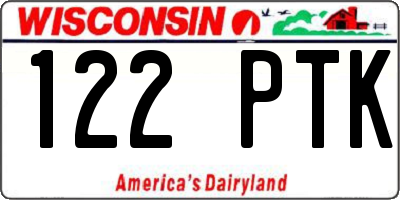 WI license plate 122PTK
