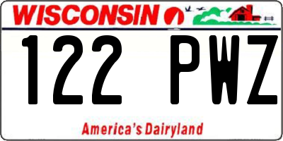 WI license plate 122PWZ
