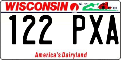 WI license plate 122PXA