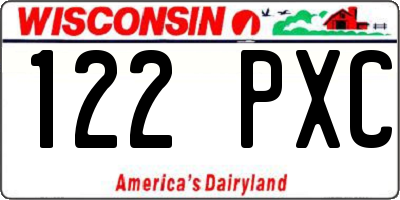 WI license plate 122PXC