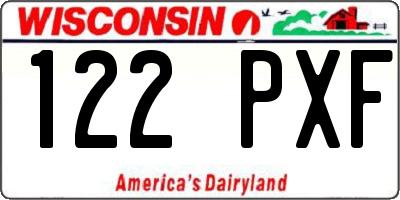 WI license plate 122PXF
