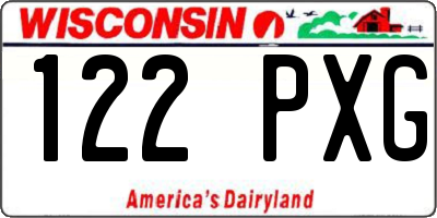 WI license plate 122PXG