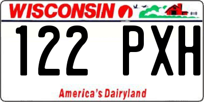 WI license plate 122PXH
