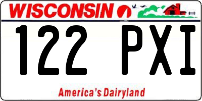 WI license plate 122PXI