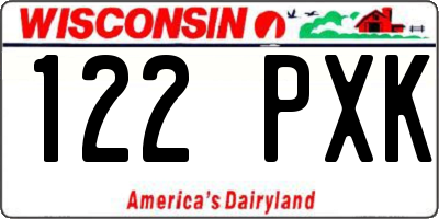 WI license plate 122PXK