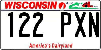 WI license plate 122PXN