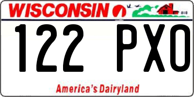 WI license plate 122PXO