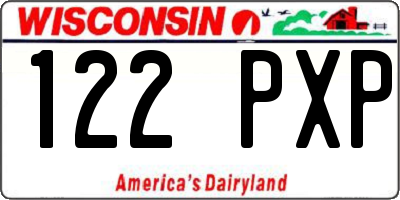 WI license plate 122PXP