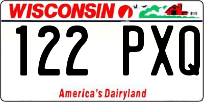 WI license plate 122PXQ