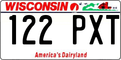 WI license plate 122PXT