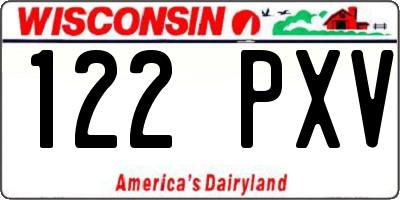 WI license plate 122PXV