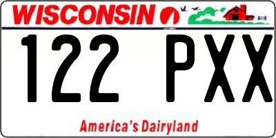 WI license plate 122PXX