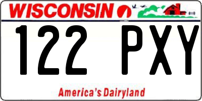 WI license plate 122PXY