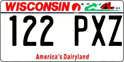 WI license plate 122PXZ