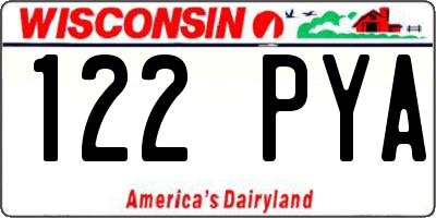 WI license plate 122PYA