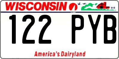 WI license plate 122PYB